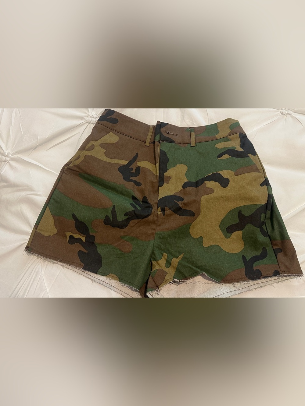 SHEIN Green Brown Camo High-Waist Shorts